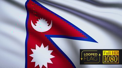 Realistic Waving Nepal Flag Looping Animation