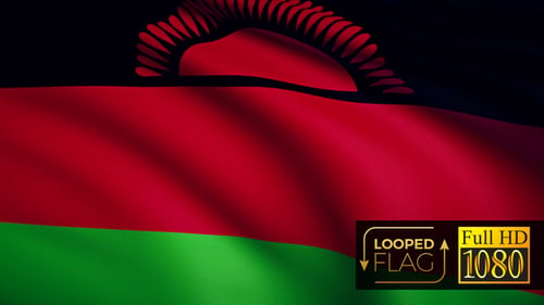 Seamlessly Looped Waving Malawi Flag Animation
