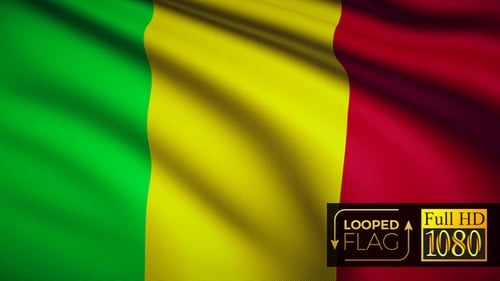 Mali National Flag Waving Seamless Loop Background Animation