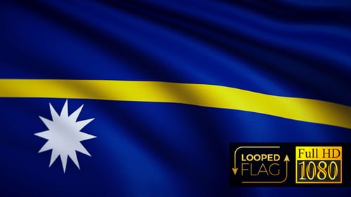 Waving Nauru Flag Looping Background Animation