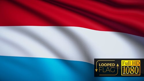 Luxembourg Flag Waving Loopable Animation for National Identity Projects