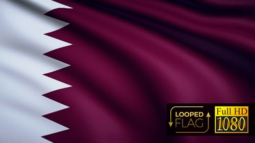 Waving Qatar Flag Animation with Realistic Fabric Texture