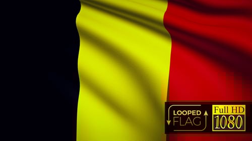 Realistic Waving Belgium Flag Looped Animation