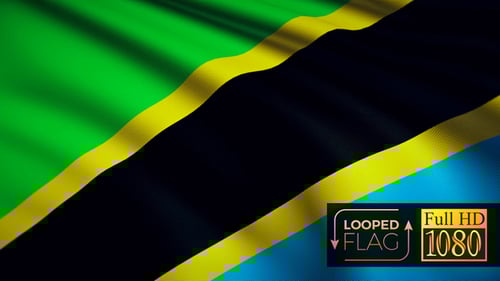 Tanzania National Flag Waving Seamless Loop