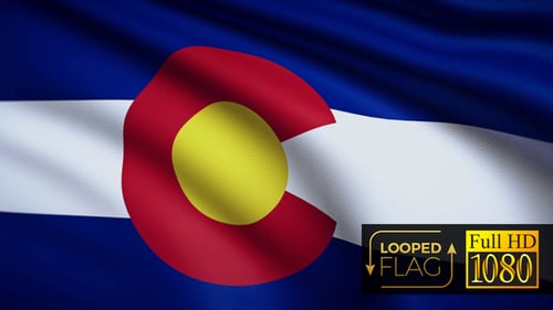 Waving Colorado State Flag Seamless Loop