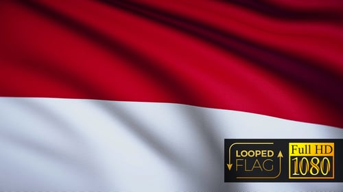 Seamless Looping Red and White Flag Background Animation