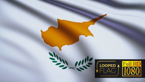 Cyprus Flag Waving Loop Animation