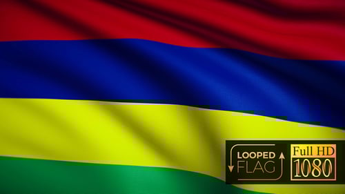 Mauritius Flag Waving Seamless Loop Animation