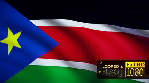 Realistic Waving South Sudan Flag Loop