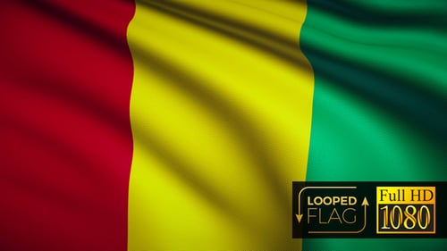 Guinea Flag Waving Loop Background Animation