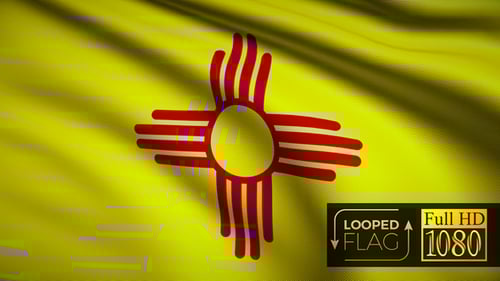 Waving New Mexico State Flag Loop
