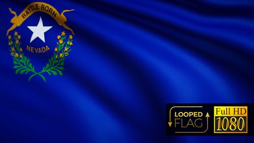 Waving Nevada State Flag Realistic Loop Animation