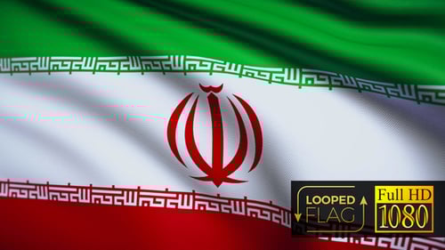 Waving Flag of Iran Seamless Loop Background Animation