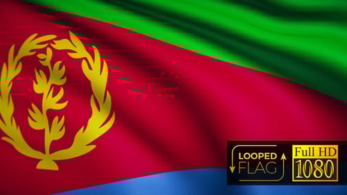 Eritrea National Flag Waving Seamless Loop Background