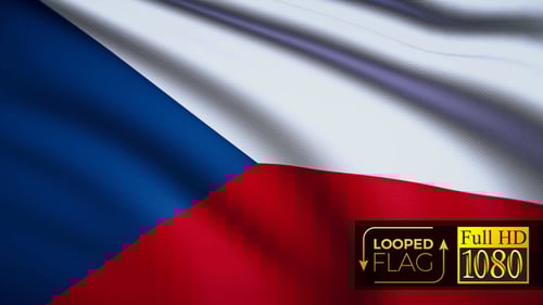 Czech Republic National Flag Waving Seamless Loop Animation