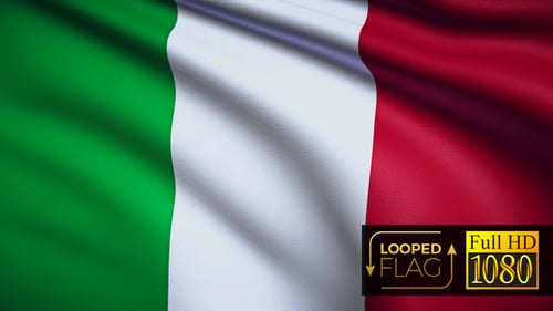 Seamless Looping Waving Italian Flag Animation