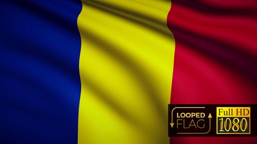 Realistic Waving Fabric Flag Animation Loop