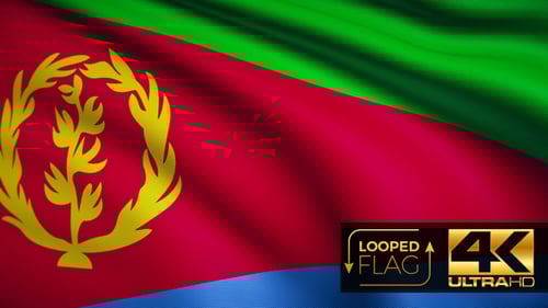 Eritrea National Flag Waving Seamless Loop 4K UHD