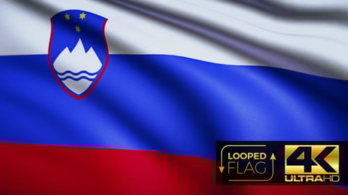 Slovenia National Flag Waving Seamless Loop