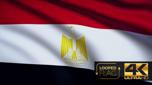 Realistic Egypt Flag Waving Seamless Loop 4K
