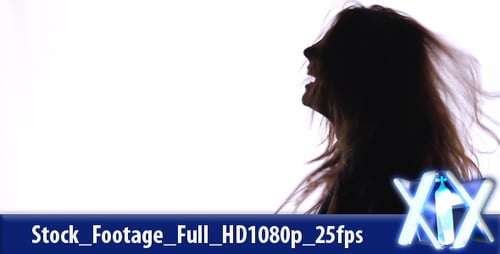 Silhouette of a Woman with Long Wavy Hair