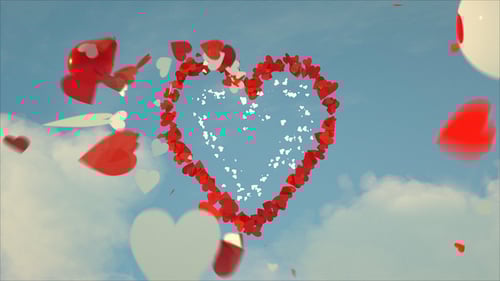 Floating Heart Balloons Romantic Greeting Video Card
