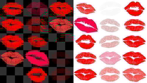 Animated Red and Pink Lip Prints Decorative Transition