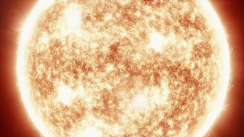 Slow Zoom Toward the Sun Glowing Hot - Close Shot