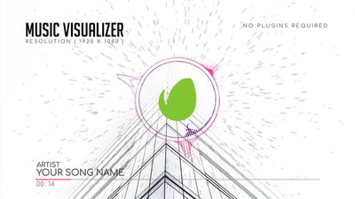Audio Reactive Futuristic Waveform Music Visualizer, Video Displays ft ...