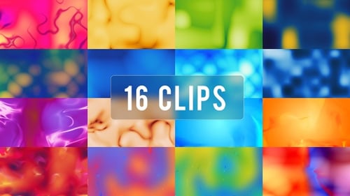 Gradient Backgrounds Soft Fractal - 16 clips Pack