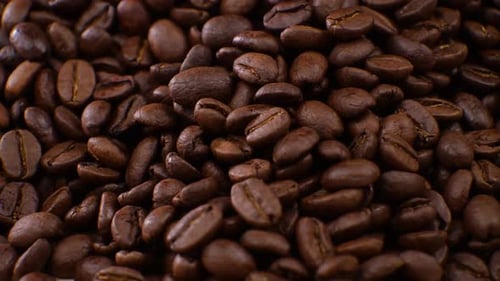 Close Up Shot of Dark Brown Coffee Beans