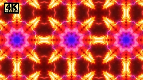 Red Blue Fire Flower Glow Vj Loop Background