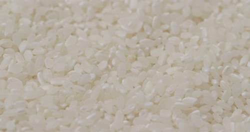 Stack of white uncooked rice
