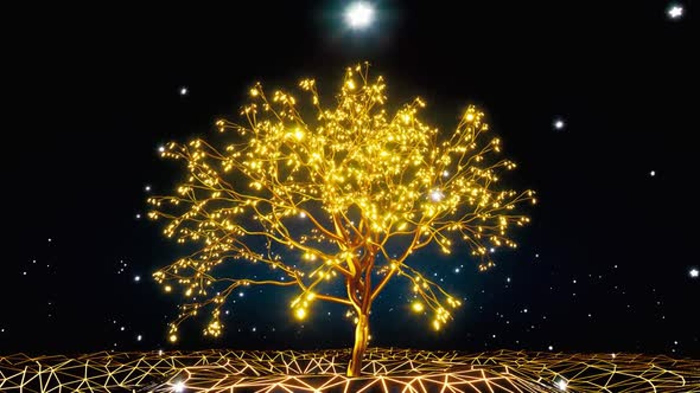 Gold Glowing Magic Tree, Backgrounds Motion Graphics ft. celebration ...
