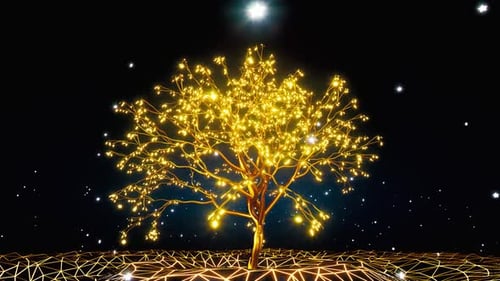Goldglühender Zauberbaum
