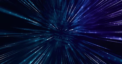 Datentunnel mit hoher Geschwindigkeit. Abstrakter Hintergrund für Tech-Konzept. Blockkette oder Metaverse