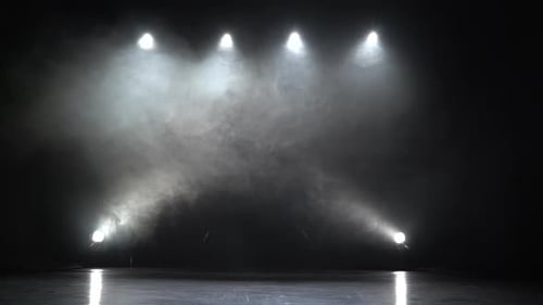 Stage Lights. Square. Smoke Background