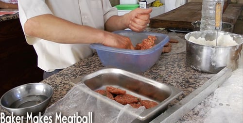 Preparing Handmade Meat Patties in Restaurant Kitchen
