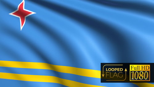 Realistic Aruba National Flag Waving Seamless Loop