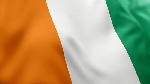 Waving Ivory Coast Flag Realistic Animation