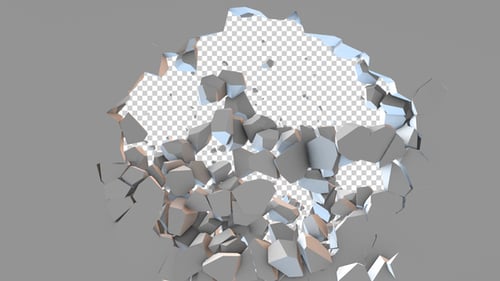 Dynamic Concrete Wall Breaking Reveal Transition