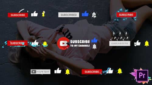 Paquete de suscriptores de YouTube | Premiere Pro MOGRT