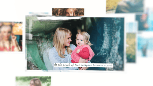 Elegant Brush Stroke Photo Slideshow with Smooth Text Animation