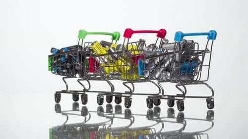 Toy Shopping Carts Filled With Batteries