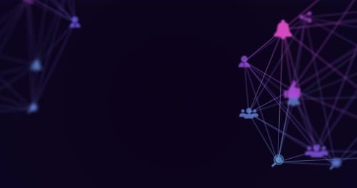 Animated Digital Network Connections with Social Icons