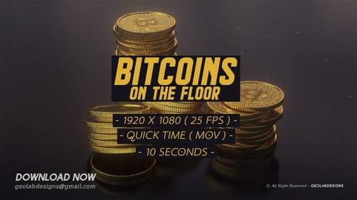 Bitcoins auf dem Boden Hintergrund