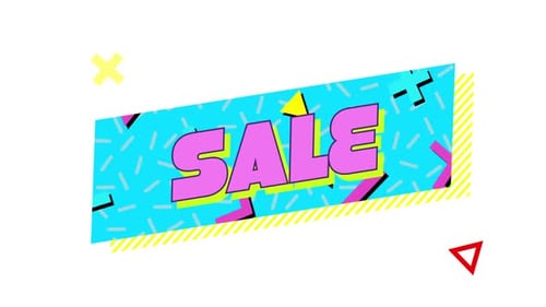 Retro Sale Text Reveal Animation with Geometric Shapes