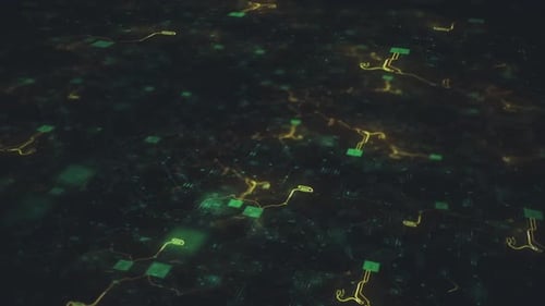 Green Digital Circuit Board Animation