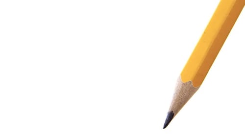 Close-Up of Yellow Pencil on White Background