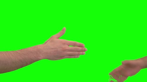 Business Handshake Deal on Green Screen